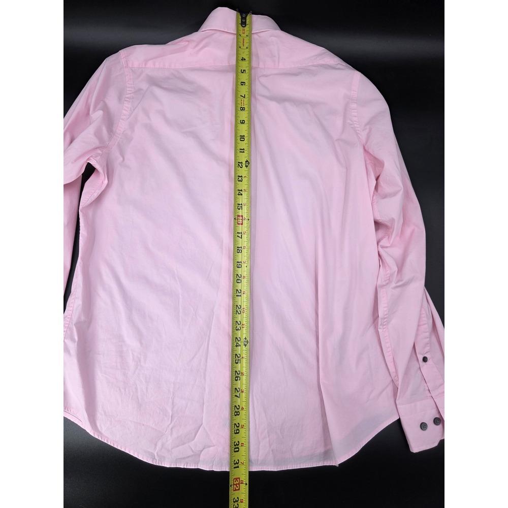 Express 1MX Men's Modern Fit Stretch Pink Long Sleeve Button Up Shirt - Picture 16 of 16